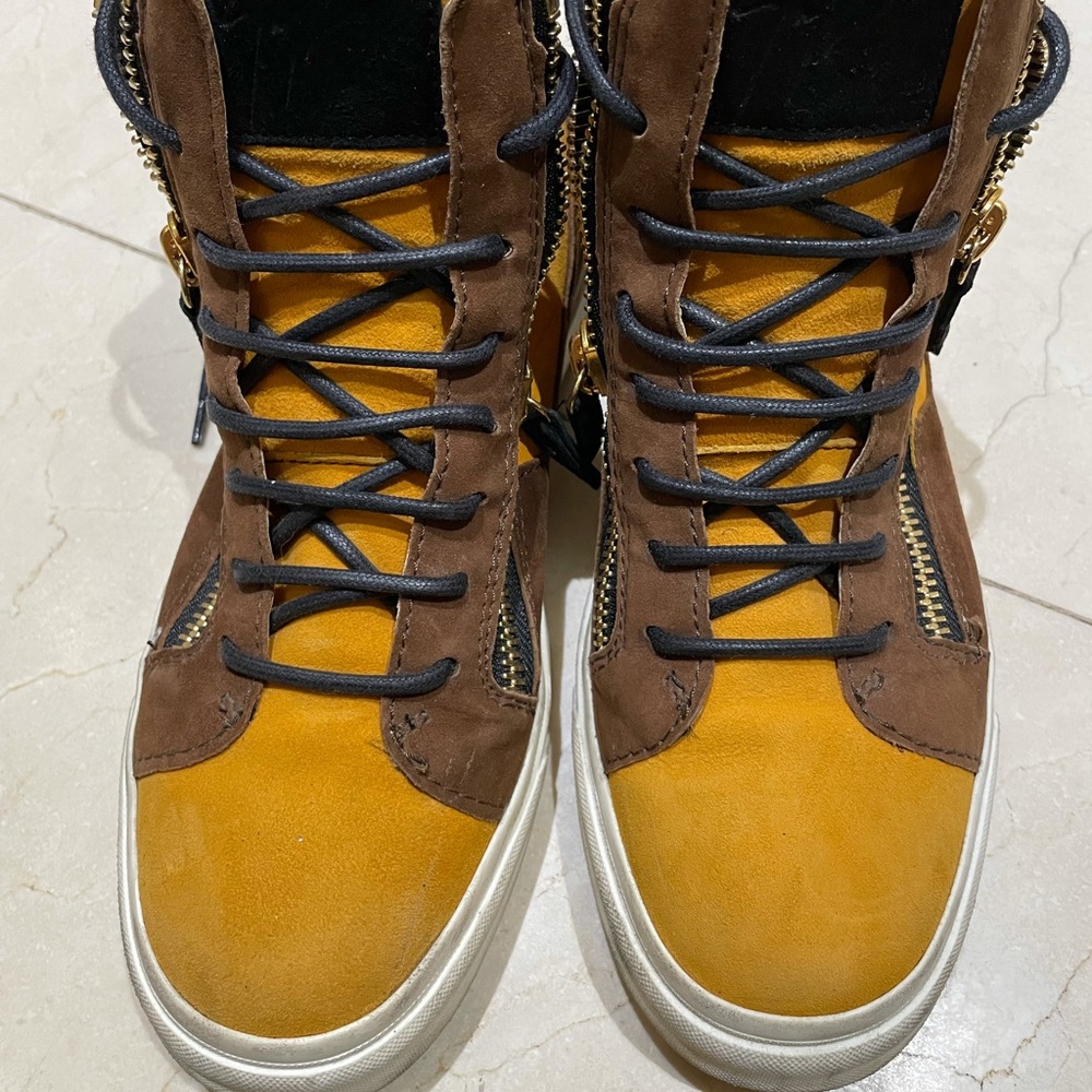 Giuseppe Zanotti yellow and brown sneakers